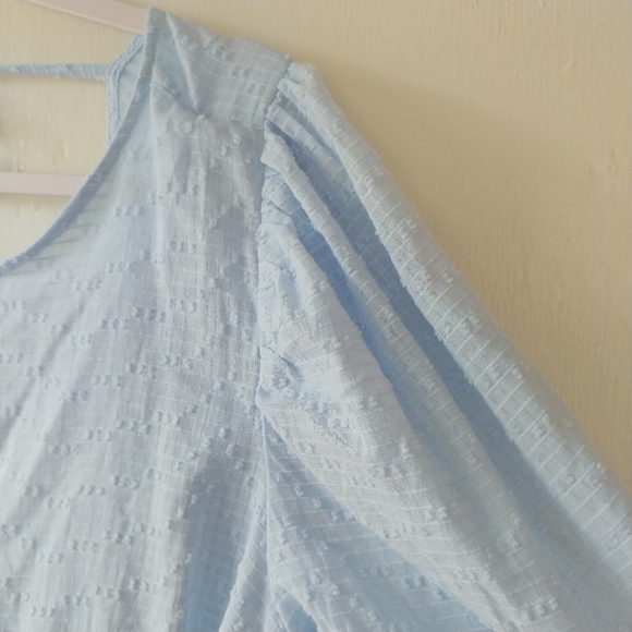 Eloquii Long Sleeve Swiss Dot Baby Doll Tiered Dress SZ 18 - Picture 6 of 14